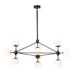 10-Light Frosted Glass Globe Geometric Chandelier - Image 9