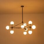 10-Light Frosted Glass Globe Geometric Chandelier - Image 12