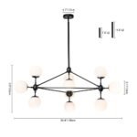 10-Light Frosted Glass Globe Geometric Chandelier - Image 13