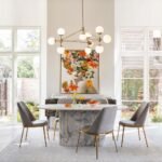 10-Light Frosted Glass Globe Geometric Chandelier - Image 2