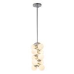 10-Light Pearl Tiered Milky Glass Globe Pendant Light - Image 5