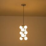 10-Light Pearl Tiered Milky Glass Globe Pendant Light - Image 12