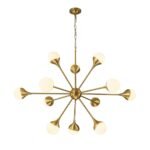 12-Light Opal Glass Globe Sputnik Chandelier - Image 3