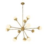 12-Light Opal Glass Globe Sputnik Chandelier - Image 5