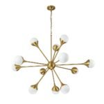 12-Light Opal Glass Globe Sputnik Chandelier - Image 6
