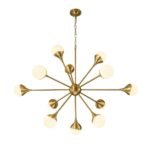 12-Light Opal Glass Globe Sputnik Chandelier - Image 4