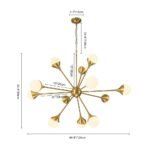 12-Light Opal Glass Globe Sputnik Chandelier - Image 13