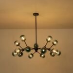15-Light Blue Glass Globe Bubble Sputnik Branch Chandelier - Image 13