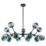 15-Light Blue Glass Globe Bubble Sputnik Branch Chandelier - Image 12