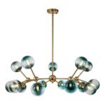 15-Light Blue Glass Globe Bubble Sputnik Branch Chandelier - Image 4
