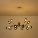 15-Light Blue Glass Globe Bubble Sputnik Branch Chandelier - Image 7