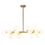 16-Light Milky White Glass Globe Linear Sputnik Chandelier - Image 4