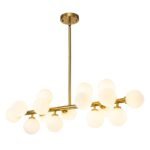 16-Light Milky White Glass Globe Linear Sputnik Chandelier - Image 6