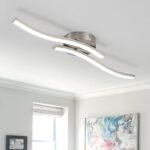 2-Light Wavy Linear Dimmable LED Flush Mount Wall Light