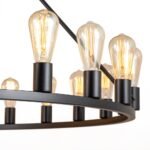 24-Light Oversized Vintage Wagon Wheel Chandelier - Image 7