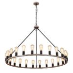 24-Light Oversized Vintage Wagon Wheel Chandelier - Image 8