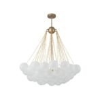 3-Light Cluster Frosted Glass Bubble Chandelier - Image 12