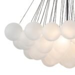 3-Light Cluster Frosted Glass Bubble Chandelier - Image 7