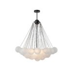 3-Light Cluster Frosted Glass Bubble Chandelier - Image 4