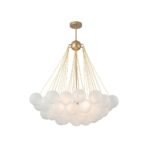 3-Light Cluster Frosted Glass Bubble Chandelier - Image 11