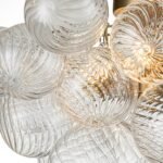 3-Light Cluster Ribbed Glass Bubble Semi Flush Chandelier - Image 20