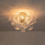 3-Light Cluster Ribbed Glass Bubble Semi Flush Chandelier - Image 14