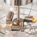 3-Light Cluster Ribbed Glass Bubble Semi Flush Chandelier - Image 24