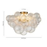 3-Light Cluster Ribbed Glass Bubble Semi Flush Chandelier - Image 25