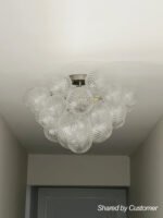 3-Light Cluster Ribbed Glass Bubble Semi Flush Chandelier - Image 8