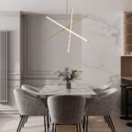 3-Light LED Tube Sputnik Chandelier - Image 2