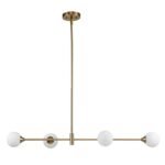 4-Light Opal Glass Globe Kitchen Island Pendant - Image 5