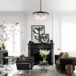 5-Light Hammered Glass Round Layered Pendant Chandelier - Image 2