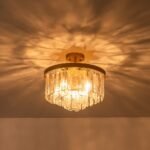 5-Light Hammered Glass Round Layered Pendant Chandelier - Image 22