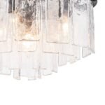 5-Light Hammered Glass Round Layered Pendant Chandelier - Image 14