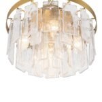 5-Light Hammered Glass Round Layered Pendant Chandelier - Image 23