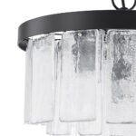 5-Light Hammered Glass Round Layered Pendant Chandelier - Image 13