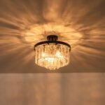 5-Light Hammered Glass Round Layered Pendant Chandelier - Image 12