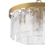 5-Light Hammered Glass Round Layered Pendant Chandelier - Image 25