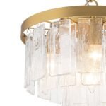5-Light Hammered Glass Round Layered Pendant Chandelier - Image 24