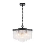 5-Light Hammered Glass Round Layered Pendant Chandelier - Image 7