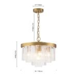 5-Light Hammered Glass Round Layered Pendant Chandelier - Image 27