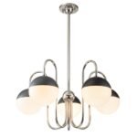 5-Light Milky Glass Globe Round Chandelier - Image 10