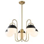 5-Light Milky Glass Globe Round Chandelier - Image 7