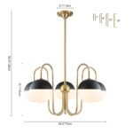 5-Light Milky Glass Globe Round Chandelier - Image 12