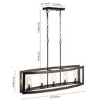 5-Light Curved Rectangle Frame Island Chandelier - Image 18