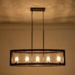 5-Light Curved Rectangle Frame Island Chandelier - Image 7