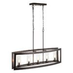5-Light Curved Rectangle Frame Island Chandelier - Image 6