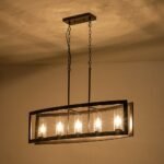 5-Light Curved Rectangle Frame Island Chandelier - Image 8