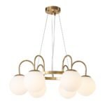 6-Light Frosted Glass Globe Bubble Round Chandelier - Image 4