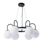 6-Light Frosted Glass Globe Bubble Round Chandelier - Image 10